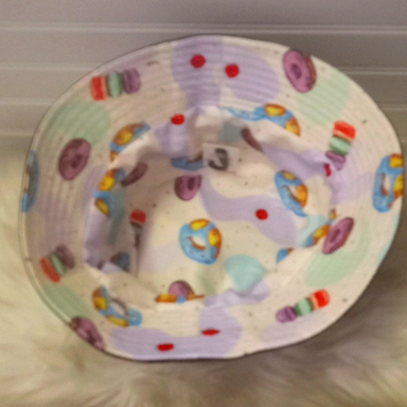 Donuts & Macaroons Multicolored Reversible Cotton Bucket Hat - Picture 9 of 11